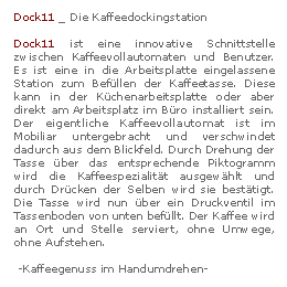 Dock11 - Die Kaffeeladestation